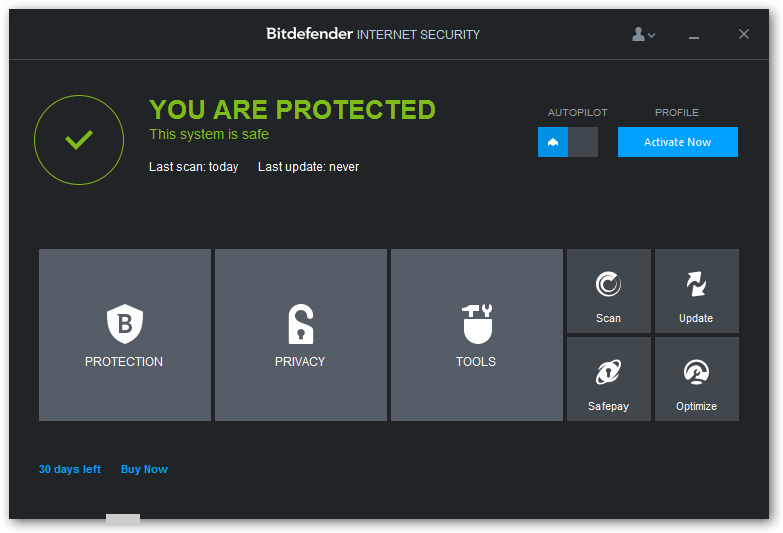 Bitdefender Internet Security windows