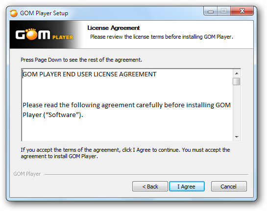 GOM Player windows