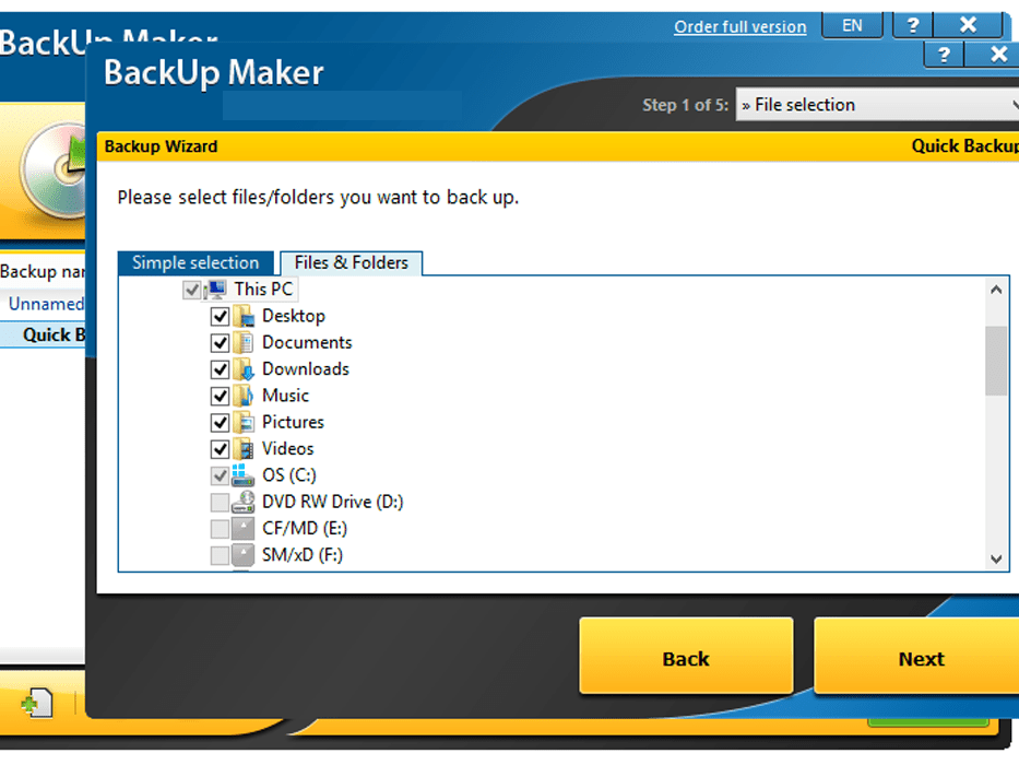 BackUp Maker Professional windows